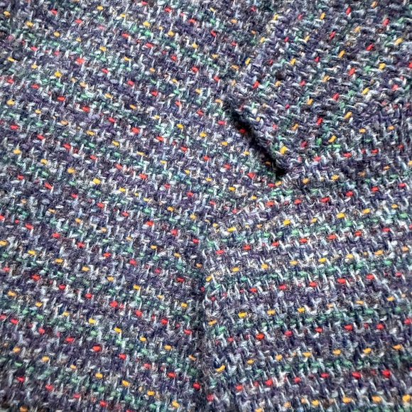 Vintage Liz Wear Liz Claiborne Blue Tweed Jacket Blazer Coat Petite 6 Wool Blend - Picture 3 of 8
